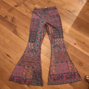 Natural life High rise flare patchwork floral  print pants